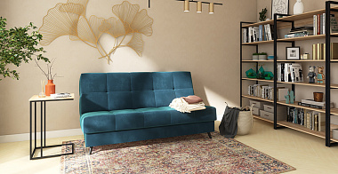 Синий диван в интерьере